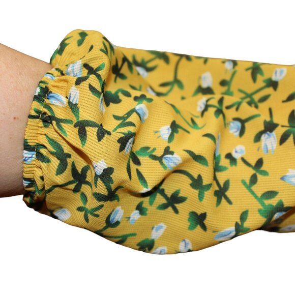 CLEARANCE SALE Boohoo Dress Yellow Floral Long Sleeve CUTE, Size 6 Pre-Loved - Picture 7 of 11